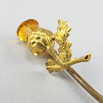 Vintage 9ct gold jewellery and citrine stick pin