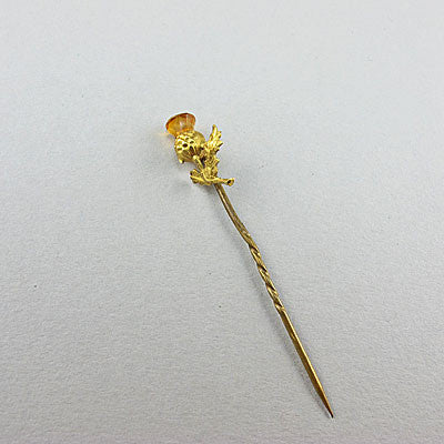 Vintage 9ct gold jewellery and citrine stick pin