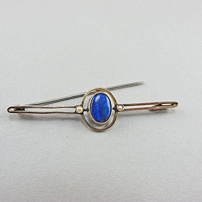 Vintage 9ct gold jewellery opal bar brooch
