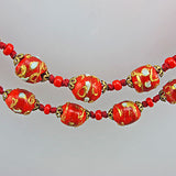 Vintage lampwork beads necklace venetian red 
