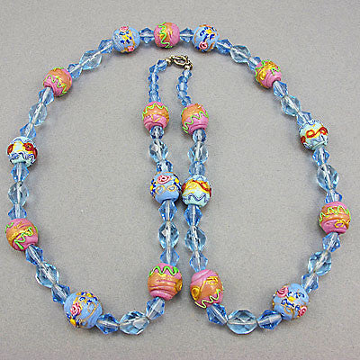 Vintage lampwork beads necklace mixed venetian beads
