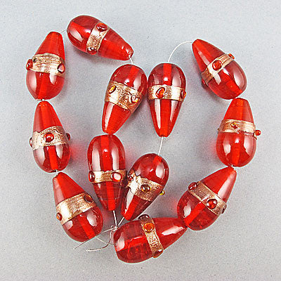 Vintage lampwork beads big reds