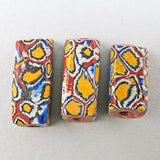 antique millefiori beads 3 square venetian african trade beads