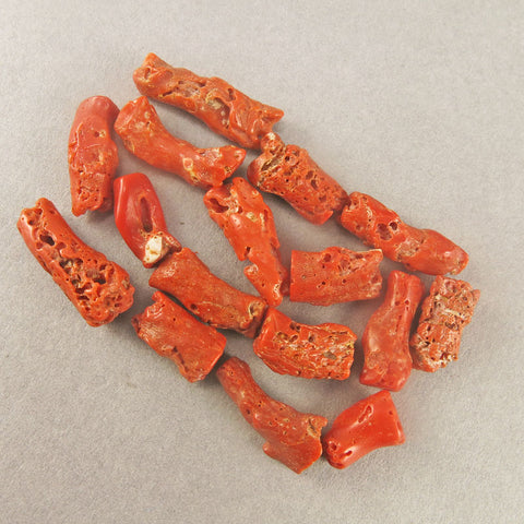 Antique Coral Beads 16 Mediterranean Coral Beads Natural Colour Coral Red Coral Beads