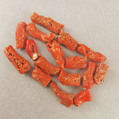 Antique Coral Beads 16 Mediterranean Coral Beads Natural Colour Coral Red Coral Beads