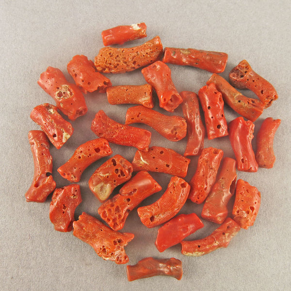 Antique Coral Beads 30 Mediterranean Coral Red Coral Beads Natural Colour Beads Jewelry Supplies