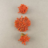 Vintage Coral Earrings And Brooch Mediterranean Coral Beads Good Old Beads Uk