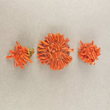 Vintage Coral Earrings And Brooch Mediterranean Coral Beads Good Old Beads Uk