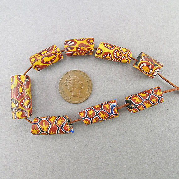 Antique millefiori trade beads venetian glass beads