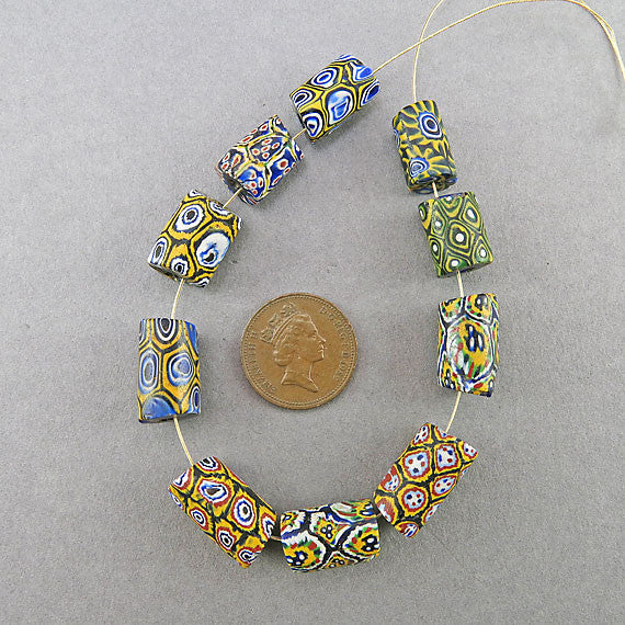 Antique millefiori trade beads venetian glass beads