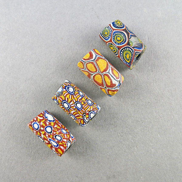 African Trade Beads 4 Old Millefiori Beads Venetian Glass Beads Old Beads UK