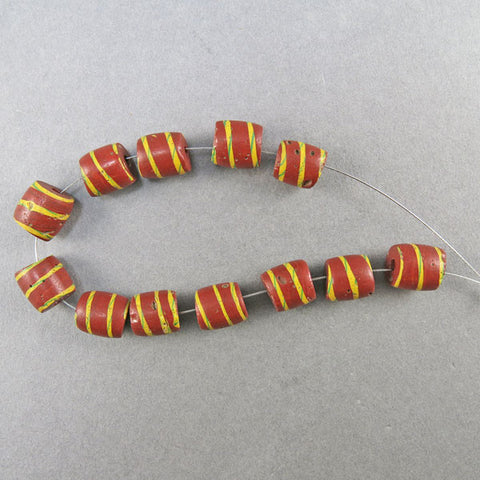 African Trade Beads 12 Venetian Glass Beads Matched Antique Beads