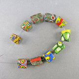 African Trade Beads 10 Old Venetain Glass Beads Antique Millefiori Beads Supplies