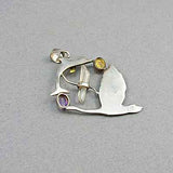 Vintage jewellery Dolphin silver pendant