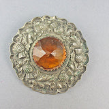 Old jewellery scottish silver plated brooch