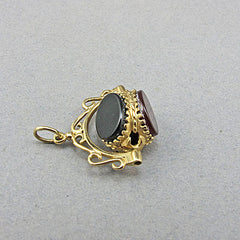 Vintage 9ct gold jewellery pendant agates