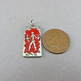 Vintage jewellery  enamel and silver pendant