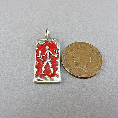 Vintage jewellery  enamel and silver pendant