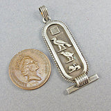 Vintage jewellery heiroglyphic silver pendant