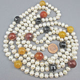 Vintage pearl beads necklace and quartz