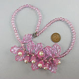 Vintage plastic beads necklace pearly pink
