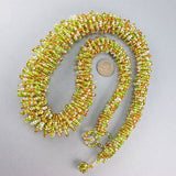 Vintage seed beads necklace greeny gold