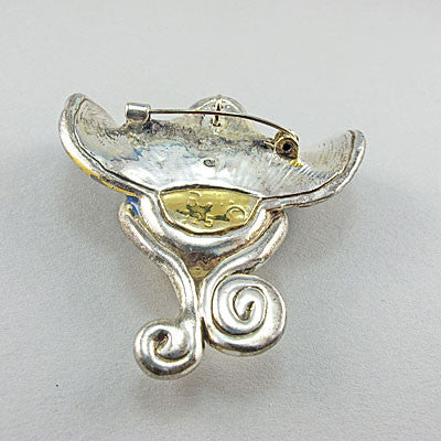 Vintage silver jewellery pendant brooch enamel bee