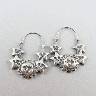 Pair vintage silver jewellery earings