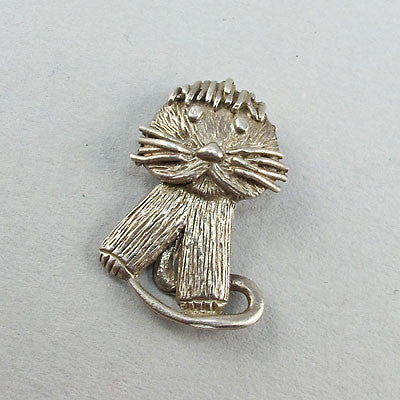 Vintage silver jewellery pendant cute cat