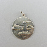 Vintage silver jewellery pendant st christopher