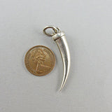 Vintage silver jewellery pendant claw shape