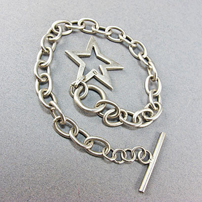 Vintage silver jewellery bracelet star clasp