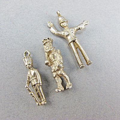 3 Vintage silver jewellery horse guard charms