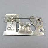 Vintage silver jewellery brooch mexican