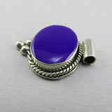 Vintage semi precious stone beads lapis lazuli and silver pendant