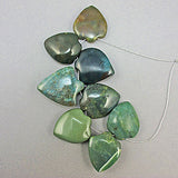 8 vintage semi precious stone pendants agate hearts