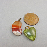 2 Vintage semi pecious stone agate pendant