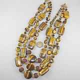 Vintage semi precious stone beads tiger eyes necklace