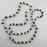 vintage semi precious stone beads garnets and  pearls