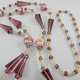 Vintage Beads Necklace Venetian Glass Beads Amethyst