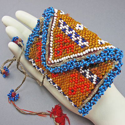 folded ethnic vintage beaded bag