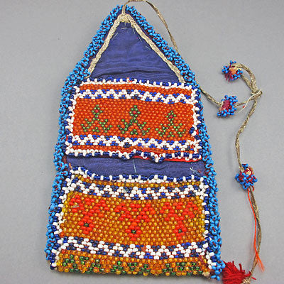folded ethnic vintage beaded bag