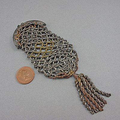 Antique beaded purse woven cut steel