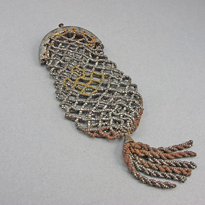 Antique beaded purse woven cut steel