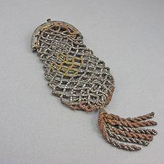 Antique beaded purse woven cut steel