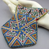 Vintage beaded purse blak bird design 