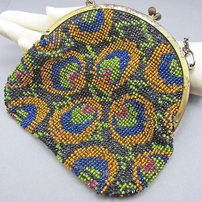 Vintage beaded bag multi coloured 