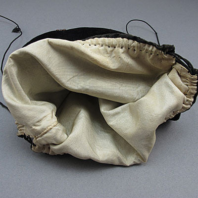 Antique beaded evening purse black cut steel 